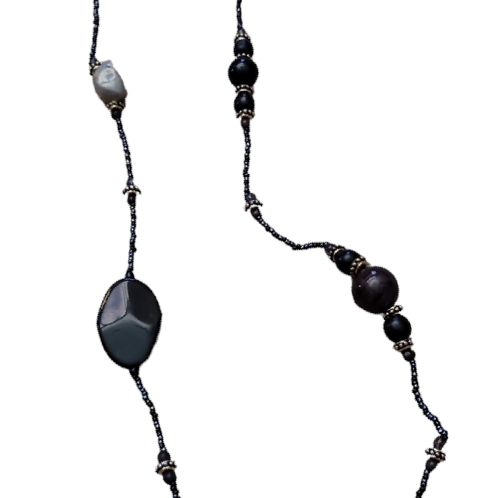 Brown with Gold Accent Beads Necklace